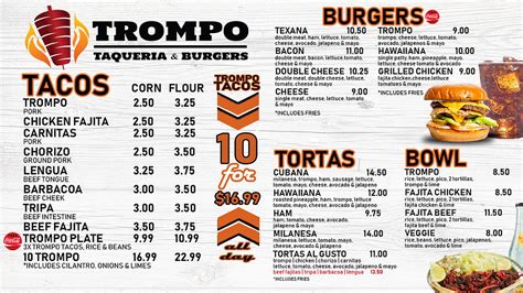 MENU TROMPO